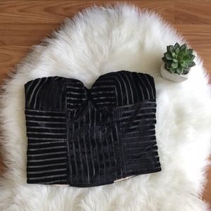NWT Silence & Noise Strapless Crop Top